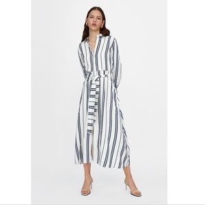 Long Striped Tunic A-line Dress from ZARA